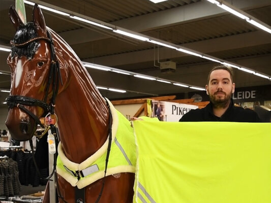 Gut sichtbar in der dunklen Jahreszeit: Reflektor Artikel für Pferd und Reiter - 