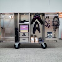 Reiterlive Turnierschrank München Edelstahl 140x140x60cm + PU Rad