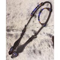Zweiohr Show Westerntrense royalblau mit Perlen-Earloops