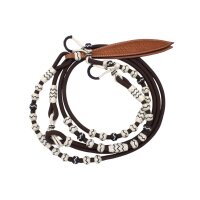 Nylon Romal Reins dunkelbraun mit Buttons aus Rohhaut