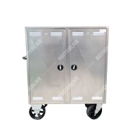 Reiterlive Turnierschrank Freiburg 116x120x60cm Edelstahl +2 Schubalden + PU RAD