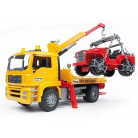 Bruder MAN TGA Abschlepp-LKW mit Geländewagen