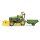 Bruder bworld John Deere Aufsitzrasenmäher, Anhänger + Gärtner