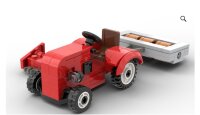 Kiddicraft KC1113 Roter Trecker mit Walze und Mähbalken