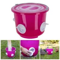 Futtereimer 12 Liter für Geflügel rosa transparent