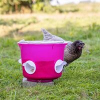 Futtereimer 12 Liter für Geflügel rosa transparent