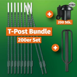 T-Pfahl 200er Sonder Aktions-Set 182cm Schwarz - 1_reiterlive