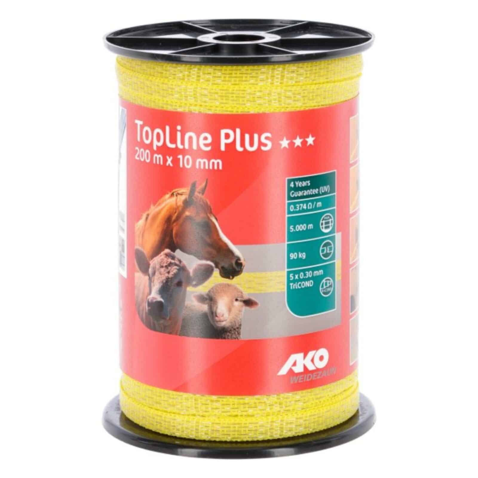 Reiterlive AKO Weidezaunband TopLine Plus gelb 10mm x 200m - 1